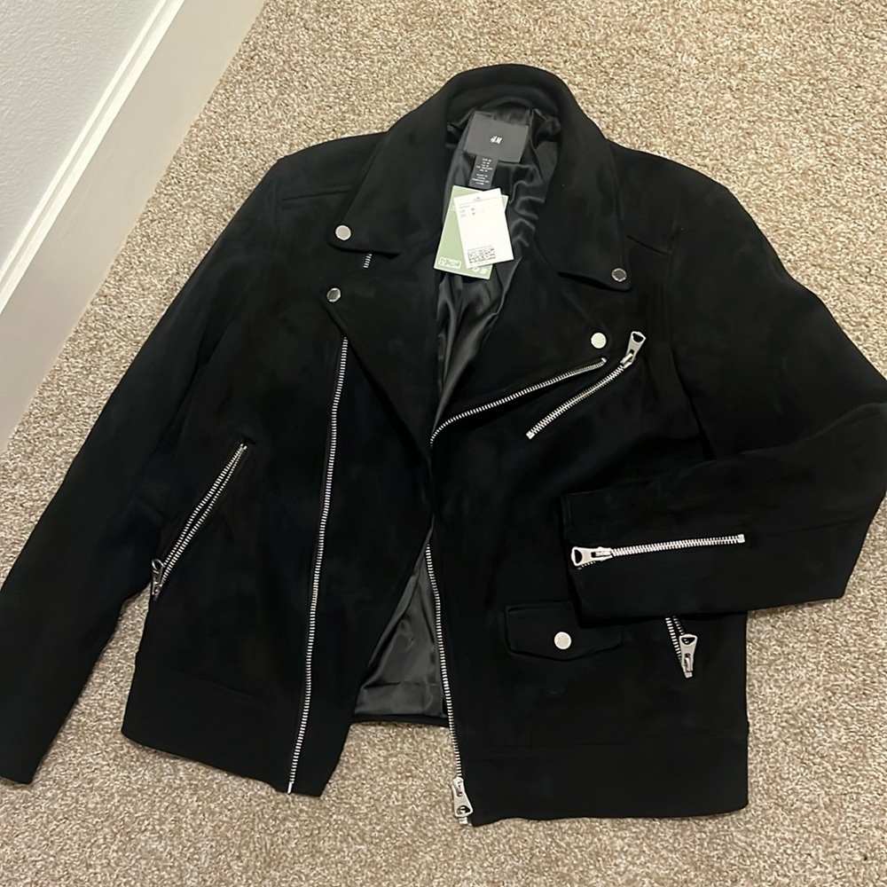 Men’s H&M Black Suede Biker Jacket